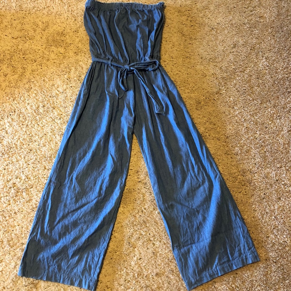 Kori America sleeveless denim jumper, large